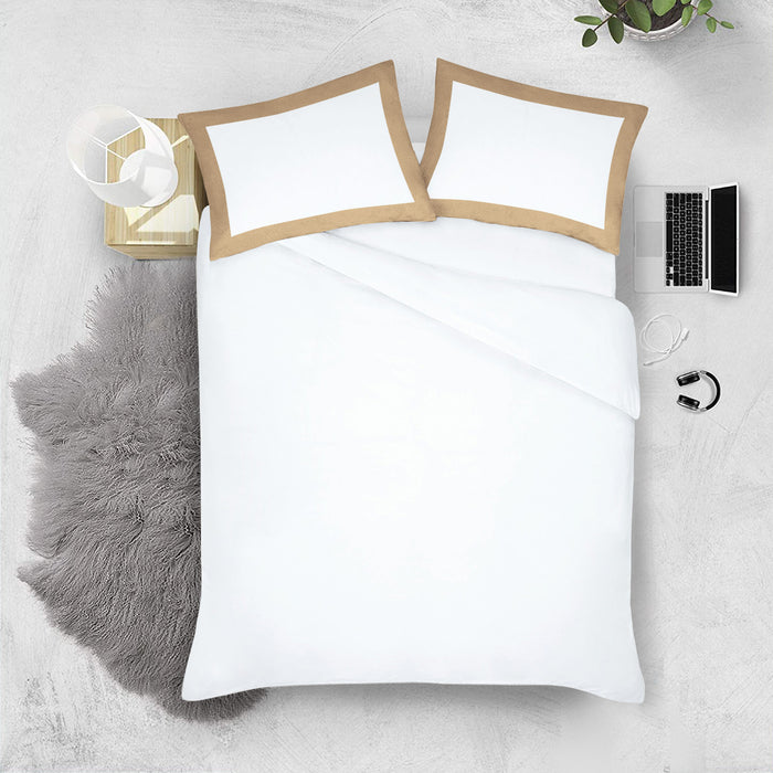 Taupe with White Two Tone Pillow Covers