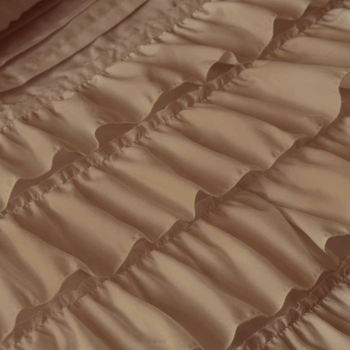 Taupe Multi Ruffled Duvet Cover