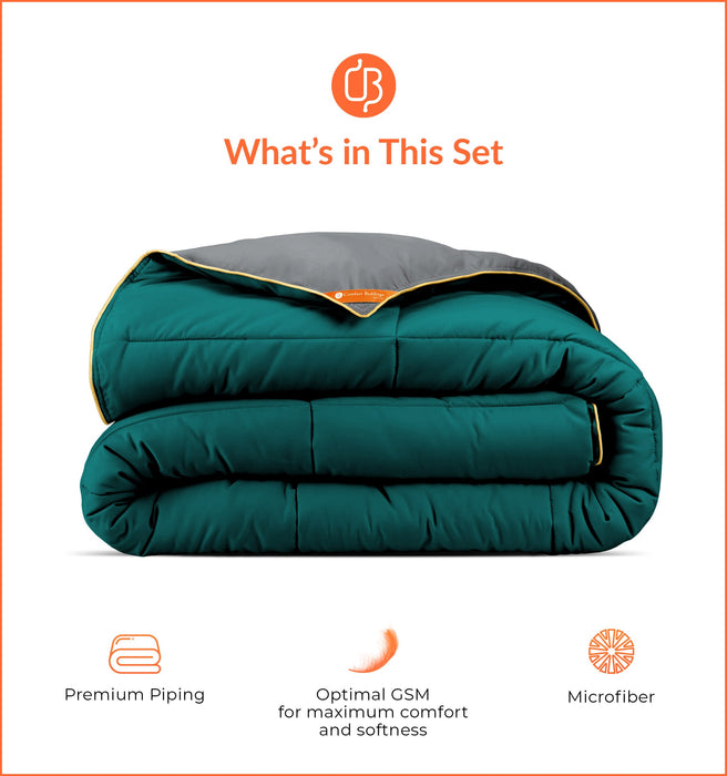 Teal reversible comforter