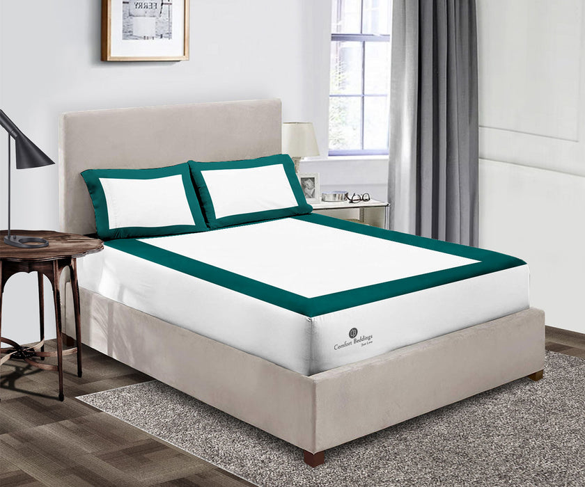 Teal two tone Fitted Bed Sheet