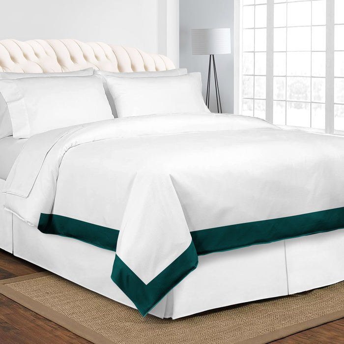 Teal with White Two Tone Duvet Cover