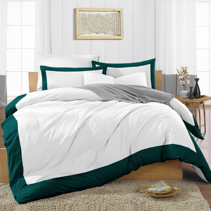 Teal with White Two Tone Duvet Cover
