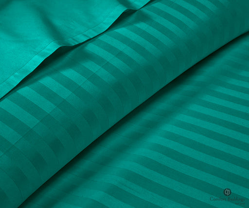 Turquoise Green Stripe Bed Sheets - Comfort Beddings