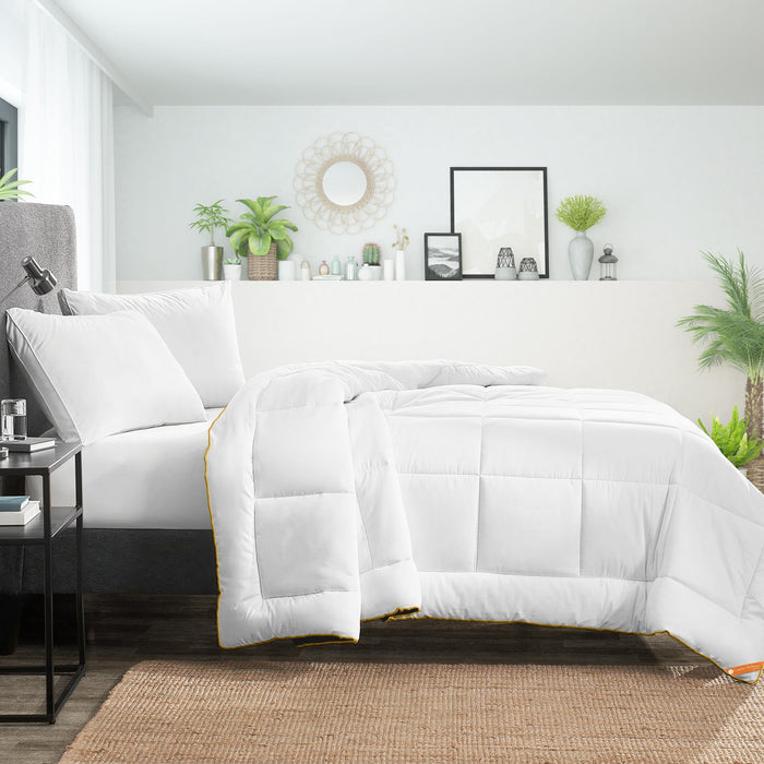 White and black reversible comforter