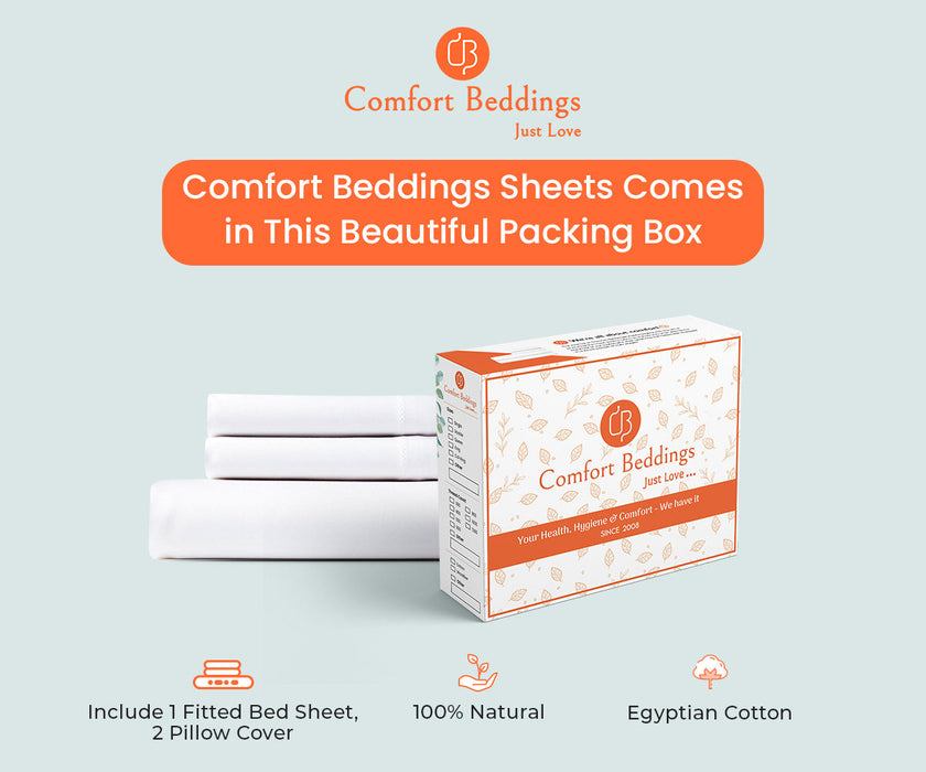 600 TC White Fitted Sheet