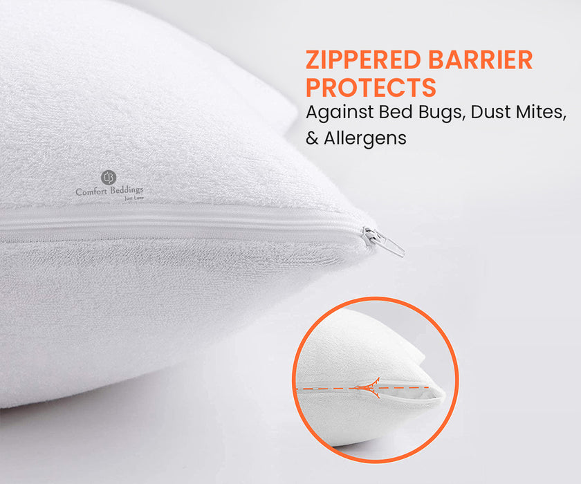 Terry White Waterproof Pillow Protector