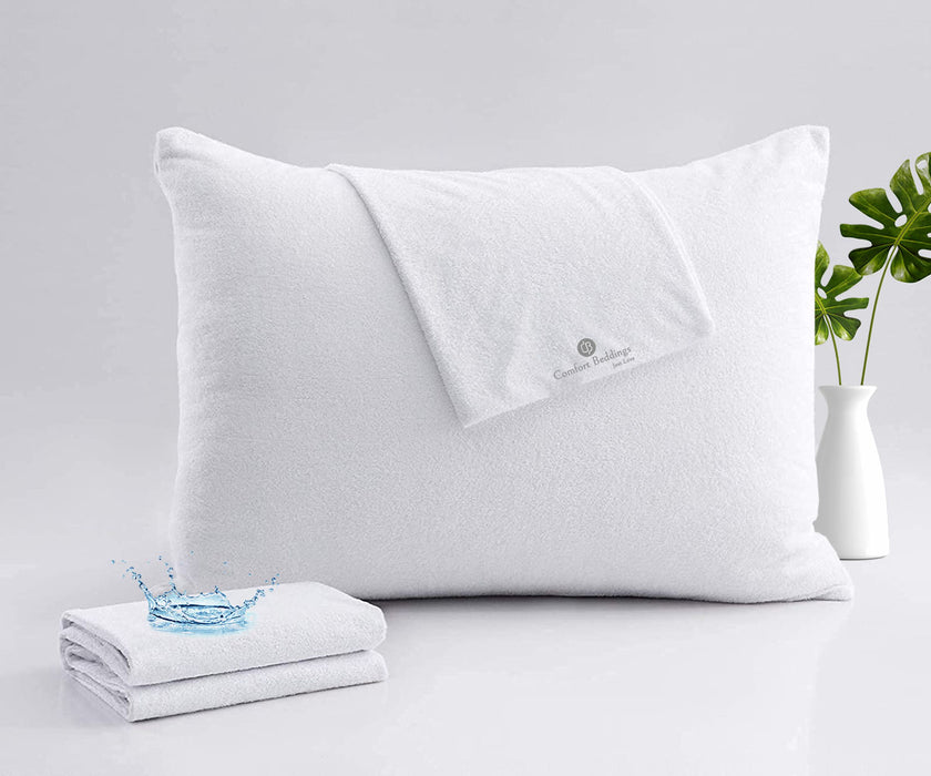 Terry White Waterproof Pillow Protector