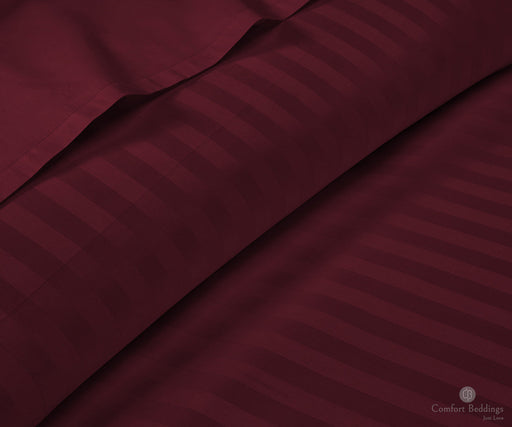 wine stripe flat sheets