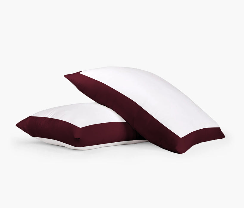 Wine with White Two Tone Pillow Covers