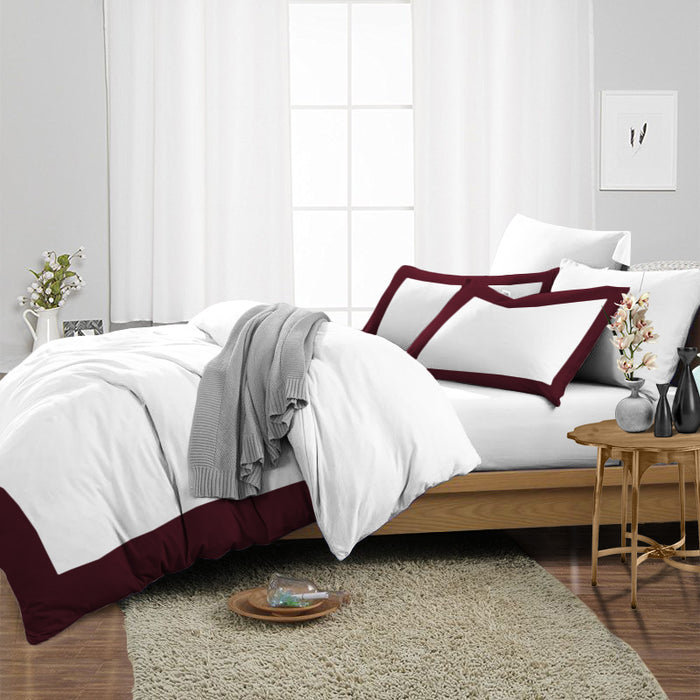 Wine with White Two Tone Duvet Cover