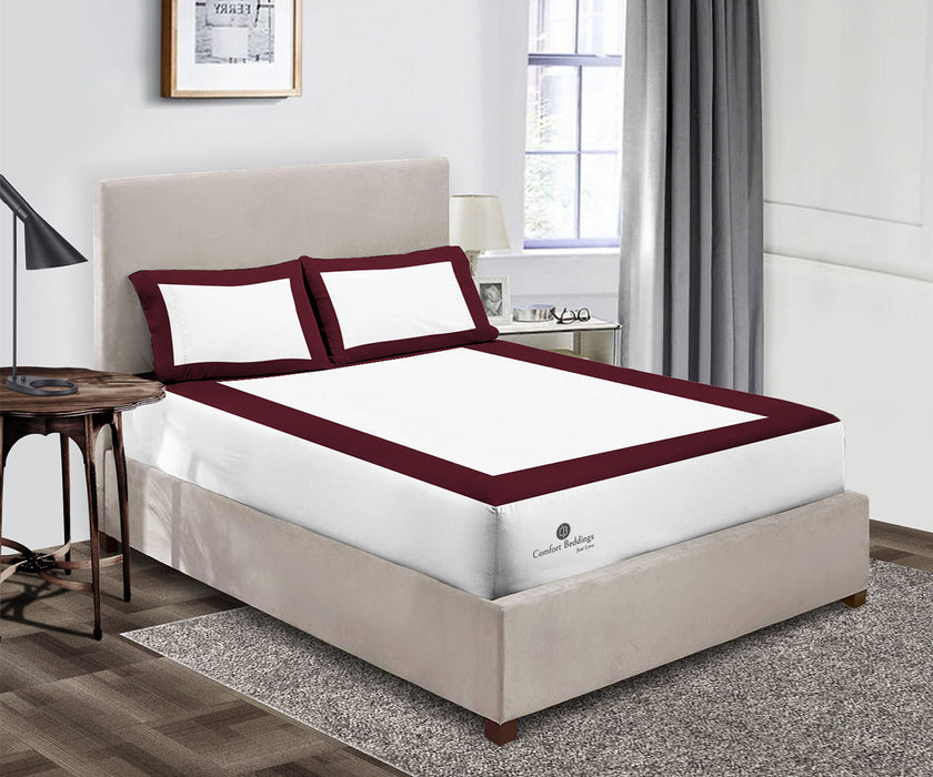 Wine two tone Fitted Bed Sheet