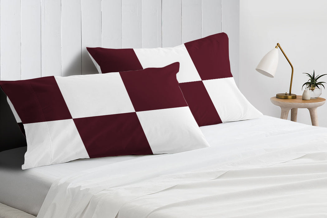 Wine with White Chex Pillow Covers