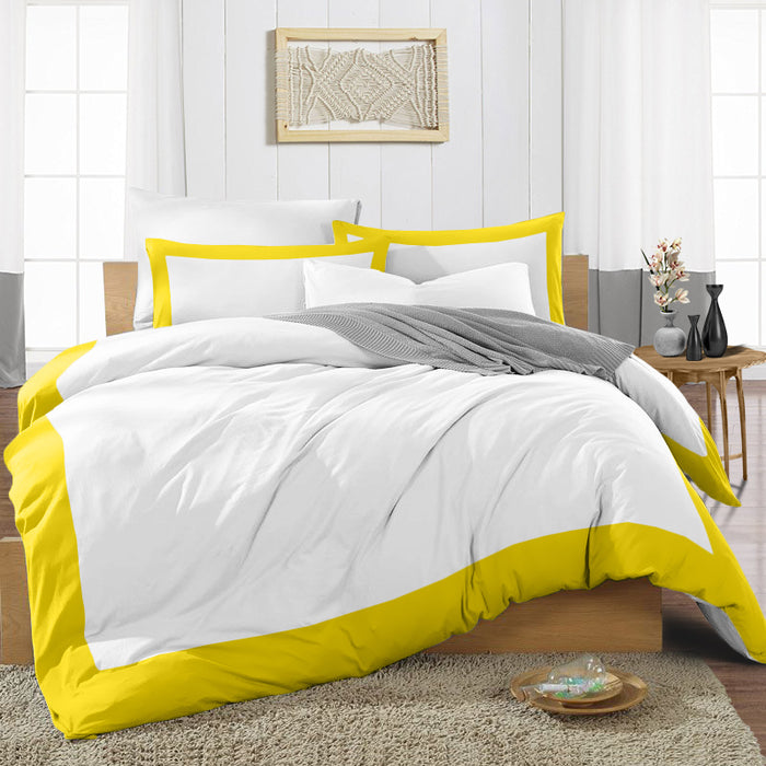 Yellow with White Two Tone Duvet Cover