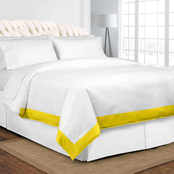Yellow with White Two Tone Duvet Cover