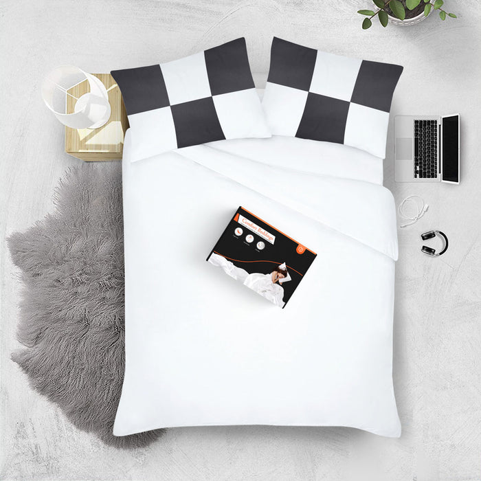 Dark Grey with White Chex Pillow Covers