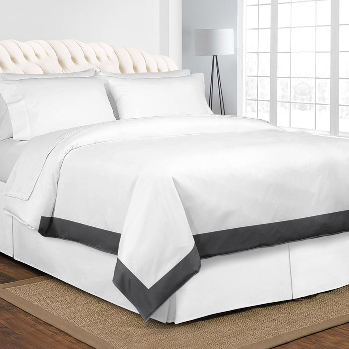 Dark Grey with White Two Tone Duvet Cover