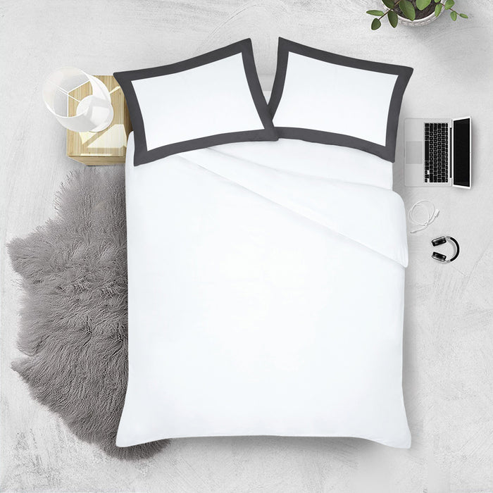 Dark Grey with White Two Tone Pillow Covers