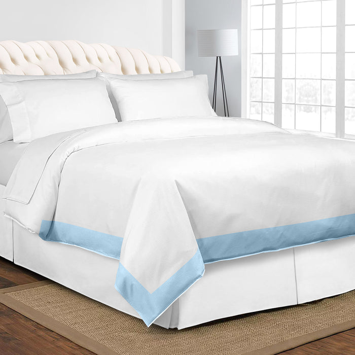 Light Blue with White Two Tone Duvet Cover
