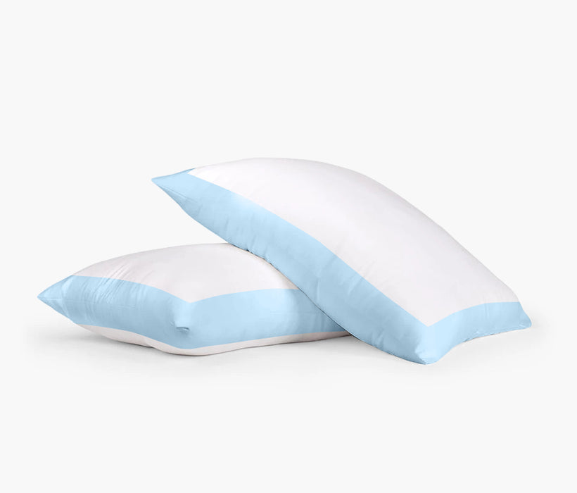 Light Blue with White Two Tone Pillow Covers