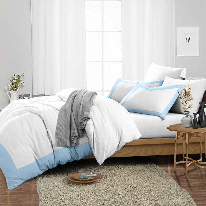 Light Blue with White Two Tone Duvet Cover