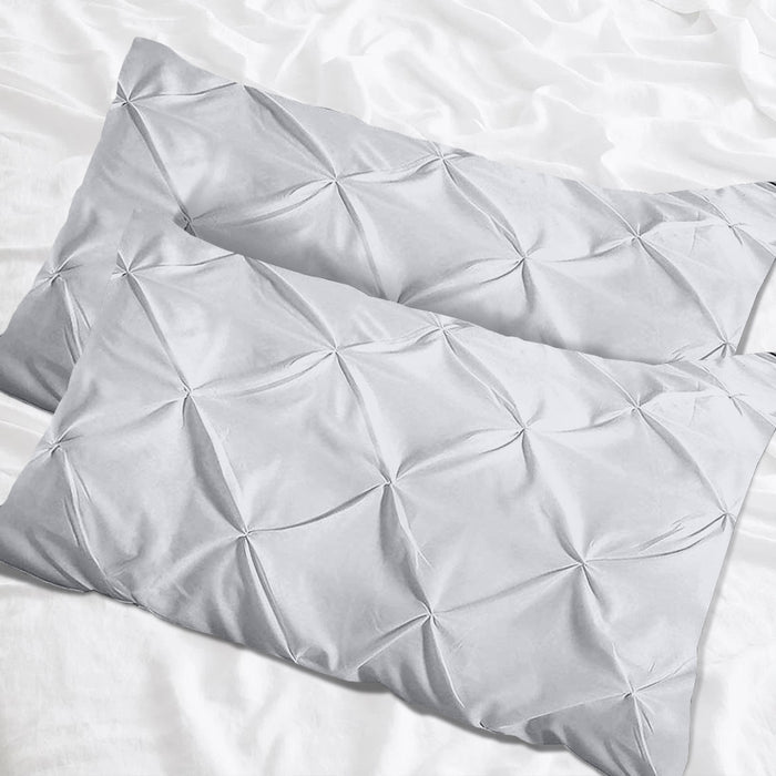 Light Grey Pinch Pillow Covers