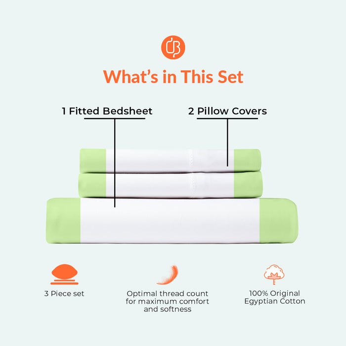 Sage two tone Fitted Bed Sheet