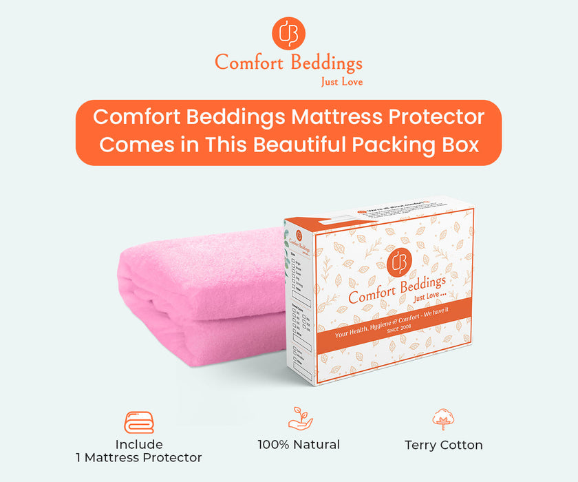 Pink Waterproof Mattress Protector - Comfort Beddings