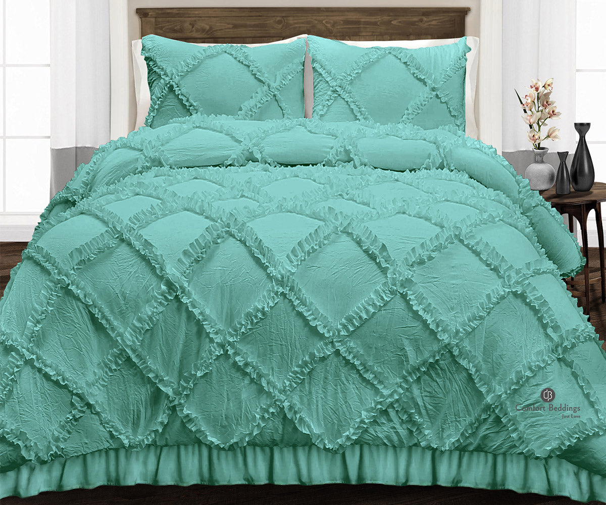 Warm and Fluffy Diamond Ruffled Comforter