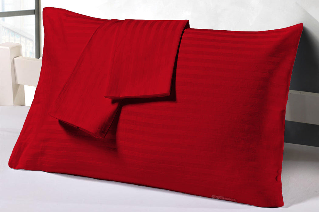 Blood Red Striped pillow covers