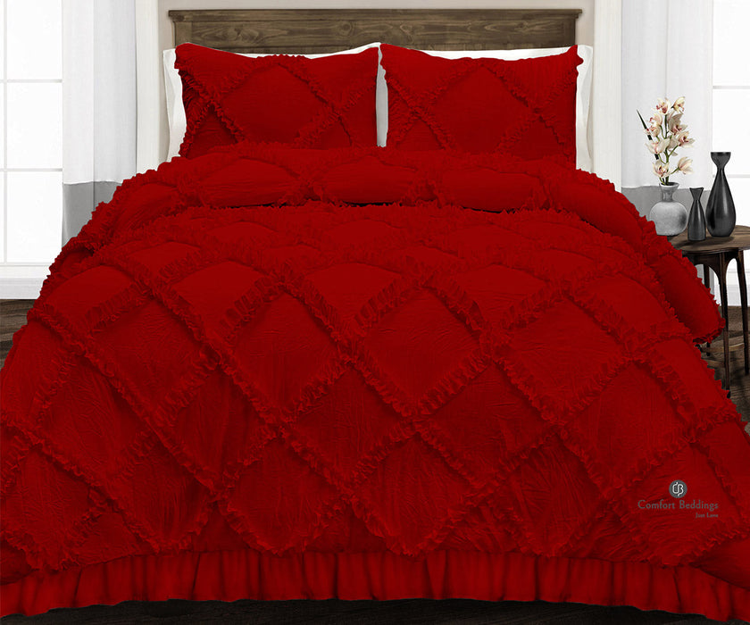 Blood Red Diamond Ruffled comforter