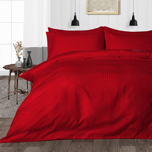 Blood Red Striped Duvet Cover - Comfort Beddings