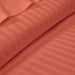 Brick red Striped Duvet Cover Set - 300 TC