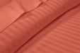 Luxury Brick Red Striped Sheet Set