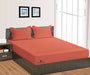 Brick Red Striped Fitted Bed Sheet - Comfort Beddings