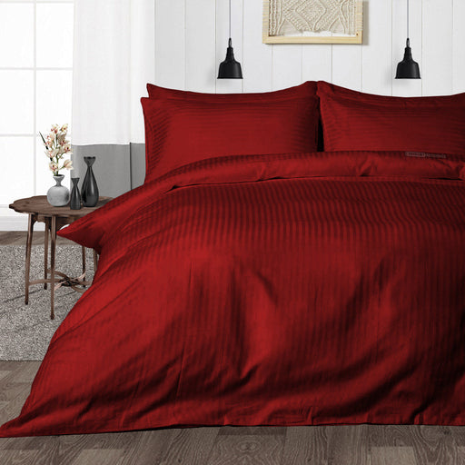 Burgundy Striped Duvet Cover - Comfort Beddings
