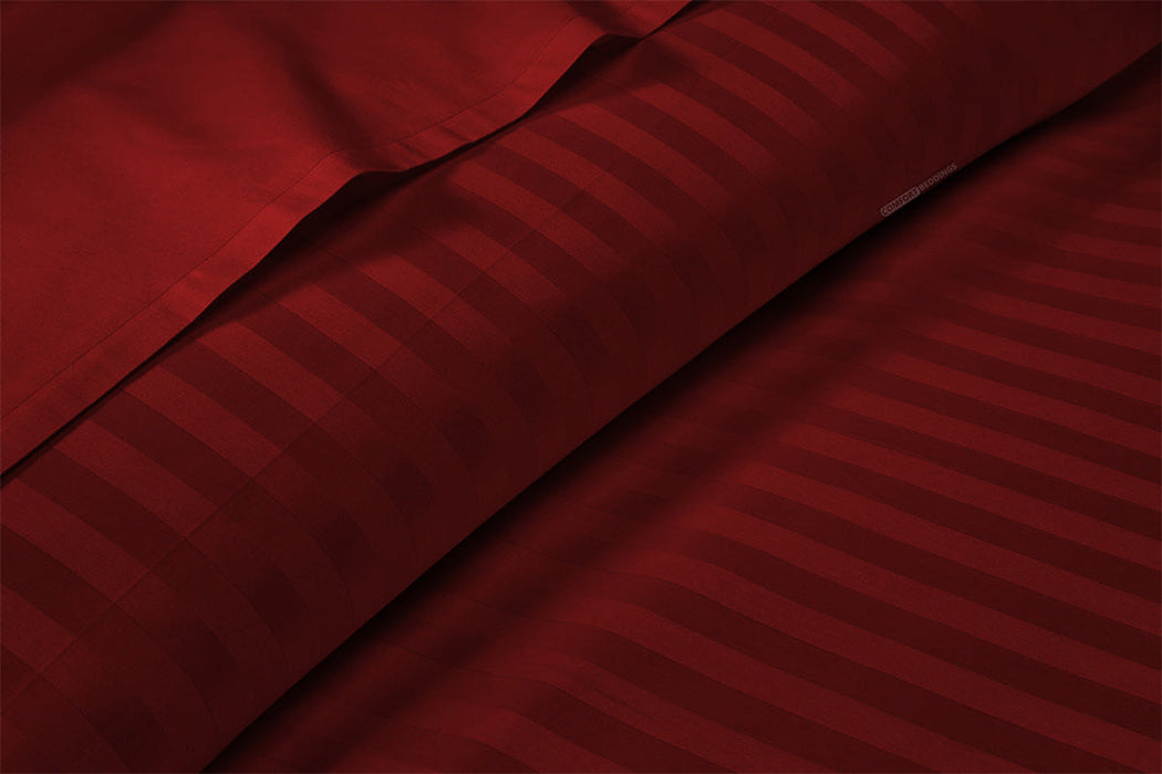 Burgundy Stripe pillowcases - 100% Egyptian Cotton