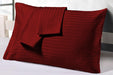 Burgundy stripe pillow covers