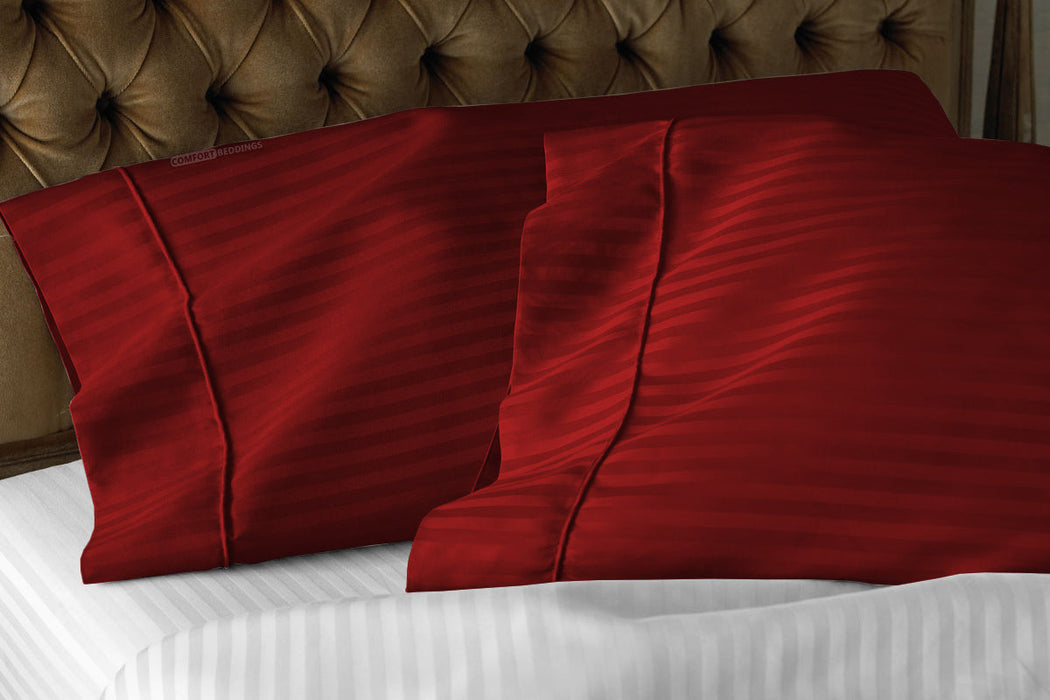 Cozy Burgundy Stripe pillowcases