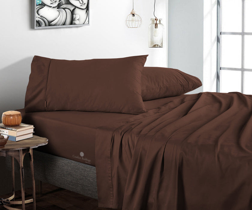 chocolate flat bed sheets