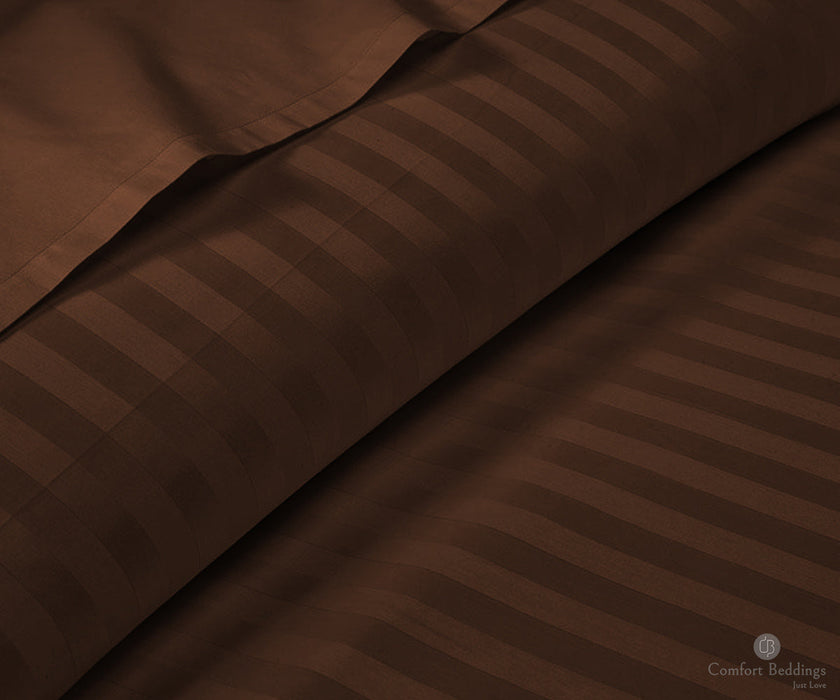 chocolate stripe flat sheets