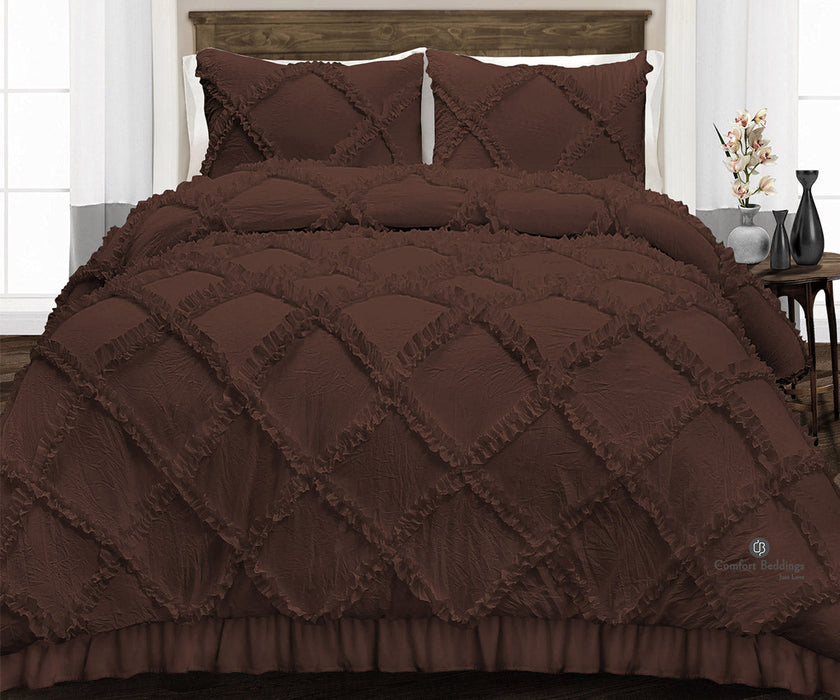 Chocolate Diamond Ruffled comforter