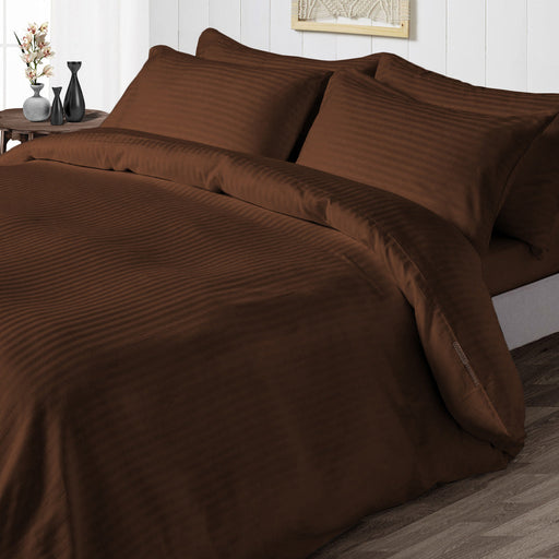 Chocolate Striped Duvet Cover - Comfort Beddings