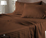 chocolate stripe flat bed sheets