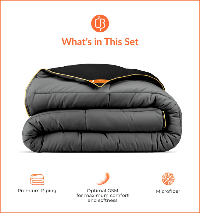 Dark grey reversible comforter