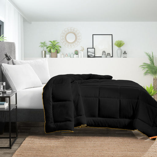 grey and black reversible comforter