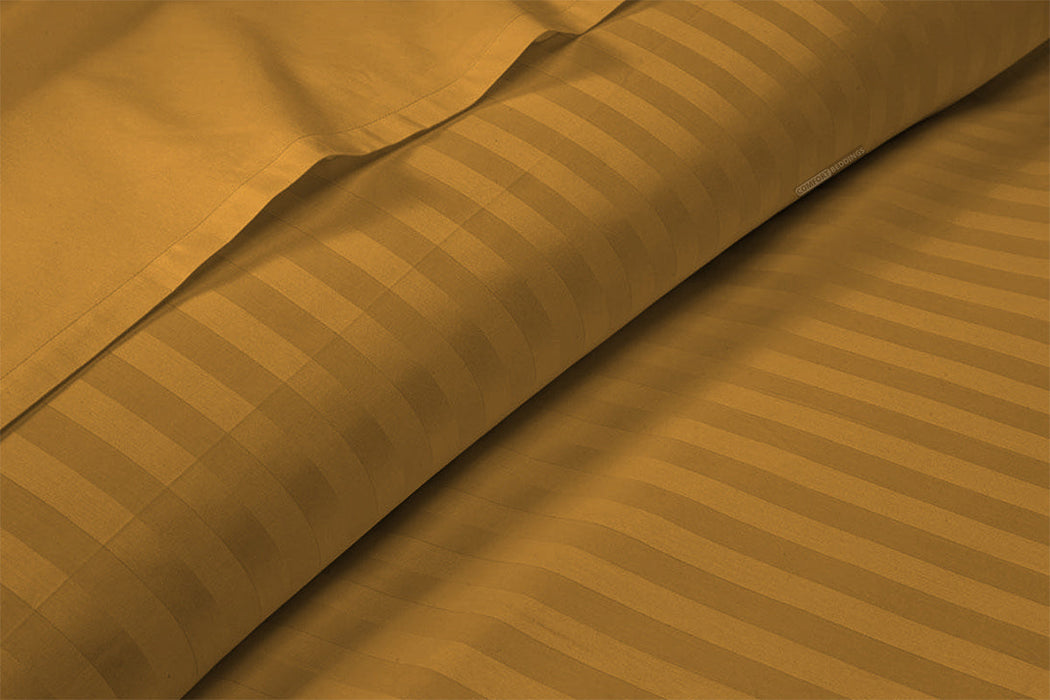Premium Dark Golden Striped Sheet Set