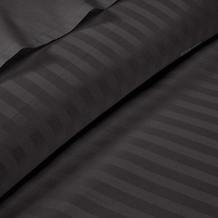 601 TC Dark Gray Striped Duvet Cover Set