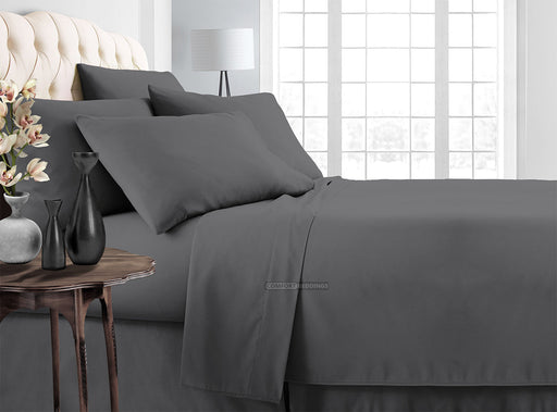 Dark Grey Fitted Bedsheet Combo Offer - Comfort Beddings