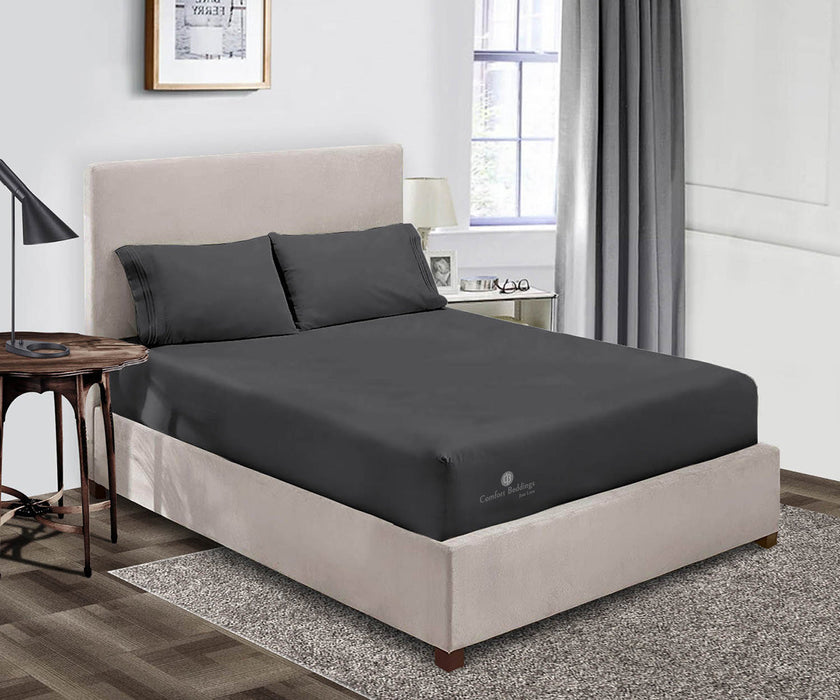 Dark Grey Fitted Bed Sheet