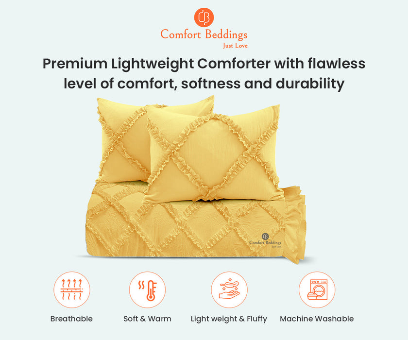 Golden Diamond Ruffled comforter